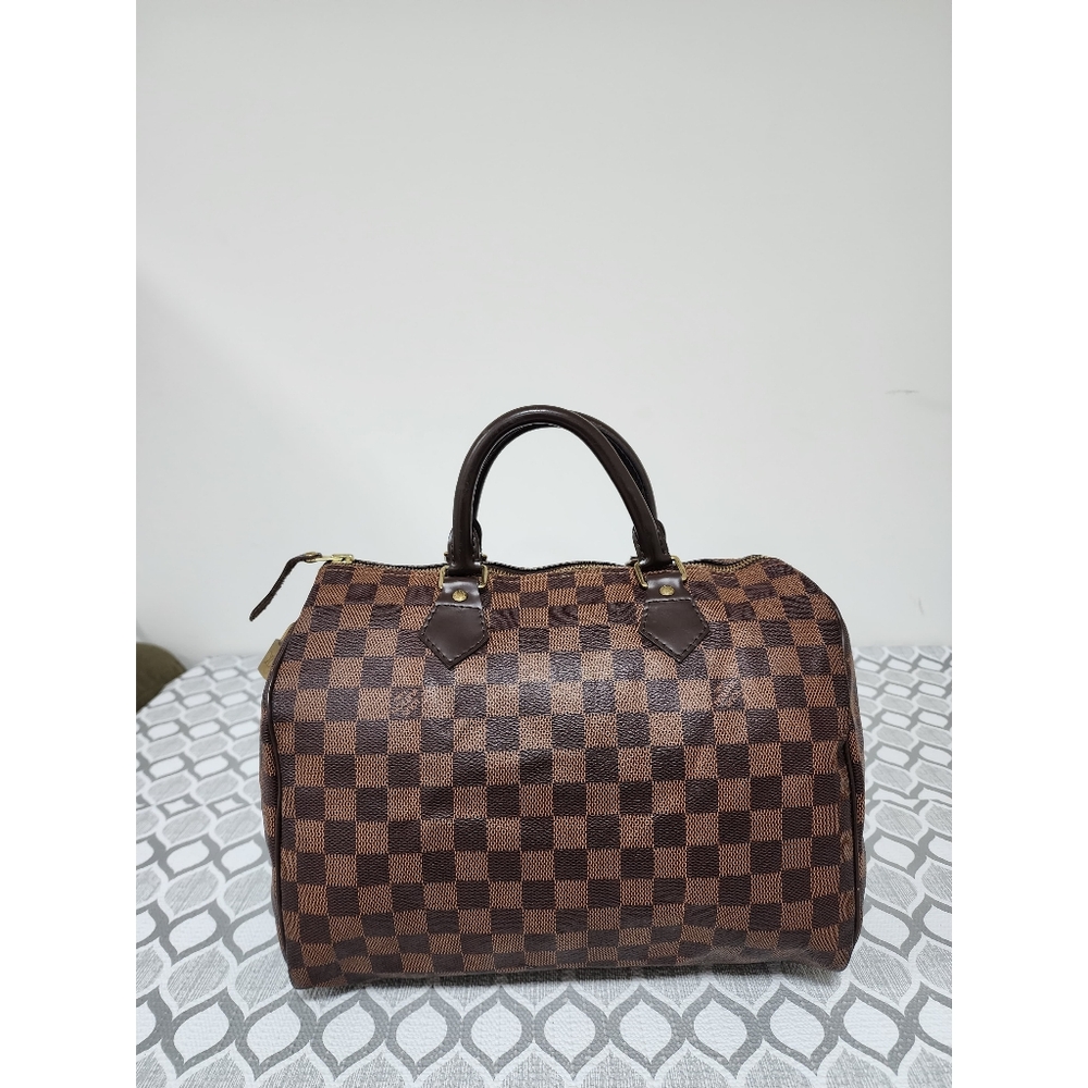 LOUIS VUITTON Damier Canvas Speedy 30 Bag Brown - Picture 3 of 14